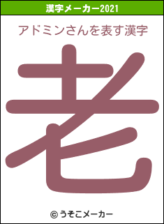 アドミンさんの2021年の漢字メーカー結果