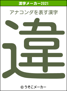 アナコンダの2021年の漢字メーカー結果