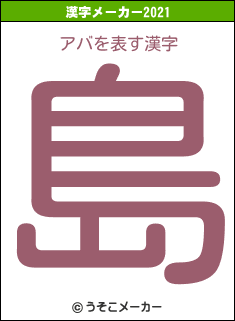 アバの2021年の漢字メーカー結果