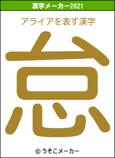 アライアの2021年の漢字メーカー結果