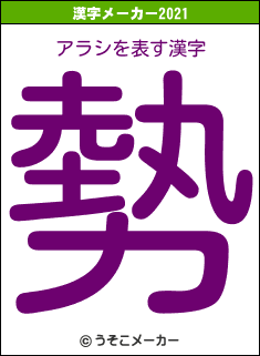 アラシの2021年の漢字メーカー結果