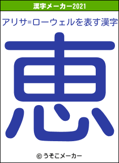 アリサ=ローウェルの2021年の漢字メーカー結果