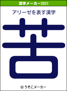 アリーゼの2021年の漢字メーカー結果