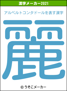 アルベルトコンタドールの2021年の漢字メーカー結果