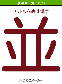 アルルの2021年の漢字メーカー結果