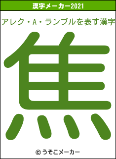 アレク・A・ランブルの2021年の漢字メーカー結果