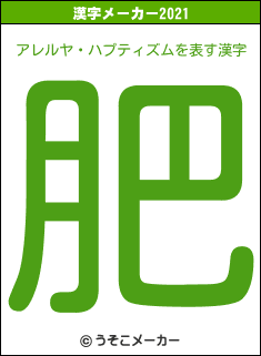 アレルヤ・ハプティズムの2021年の漢字メーカー結果