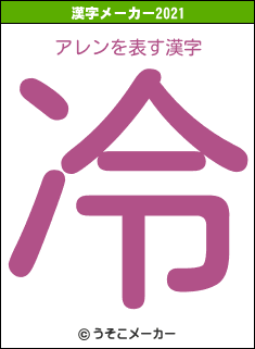 アレンの2021年の漢字メーカー結果