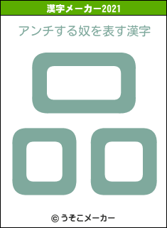 アンチする奴の2021年の漢字メーカー結果