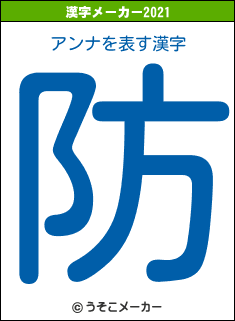 アンナの2021年の漢字メーカー結果