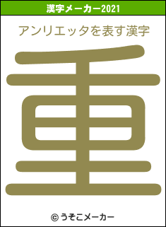 アンリエッタの2021年の漢字メーカー結果