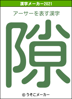 アーサーの2021年の漢字メーカー結果