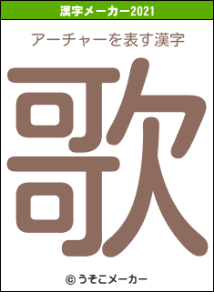 アーチャーの2021年の漢字メーカー結果