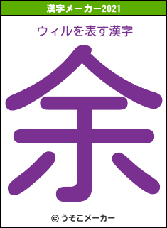 ウィルの2021年の漢字メーカー結果