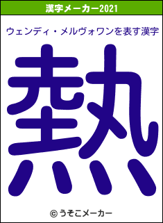 ウェンディ・メルヴォワンの2021年の漢字メーカー結果