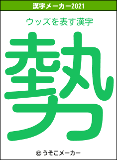 ウッズの2021年の漢字メーカー結果