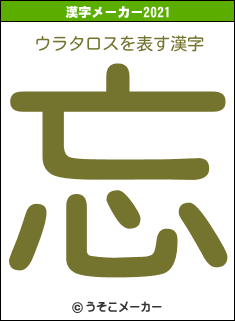 ウラタロスの2021年の漢字メーカー結果