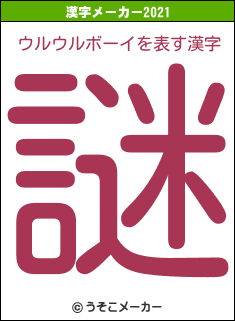ウルウルボーイの2021年の漢字メーカー結果