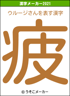 ウルージさんの2021年の漢字メーカー結果