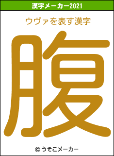 ウヴァの2021年の漢字メーカー結果