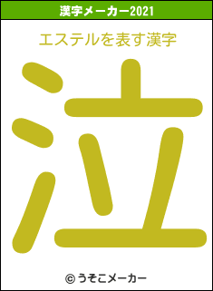 エステルの2021年の漢字メーカー結果