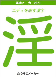 エディの2021年の漢字メーカー結果