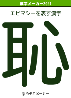 エビマシーの2021年の漢字メーカー結果