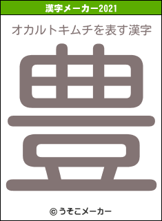 オカルトキムチの2021年の漢字メーカー結果