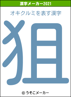 オキクルミの2021年の漢字メーカー結果