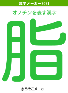 オノチンの2021年の漢字メーカー結果