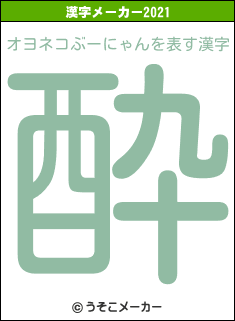 オヨネコぶーにゃんの2021年の漢字メーカー結果