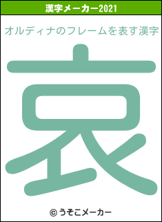 オルディナのフレームの2021年の漢字メーカー結果