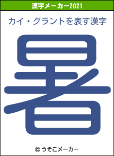 カイ・グラントの2021年の漢字メーカー結果