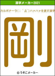 カルボナーラ(；´Д`)ハァハァの2021年の漢字メーカー結果