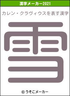 カレン・クラヴィウスの2021年の漢字メーカー結果