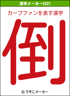 カープファンの2021年の漢字メーカー結果