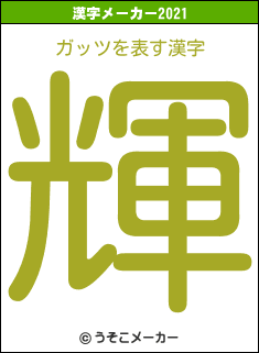 ガッツの2021年の漢字メーカー結果