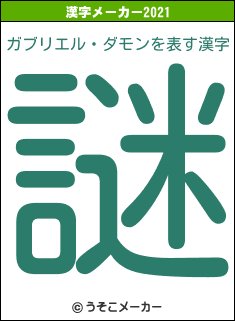 ガブリエル・ダモンの2021年の漢字メーカー結果