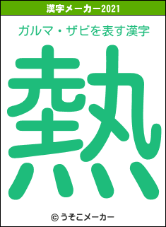 ガルマ・ザビの2021年の漢字メーカー結果