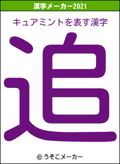 キュアミントの2021年の漢字メーカー結果