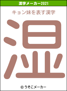 キョン妹の2021年の漢字メーカー結果