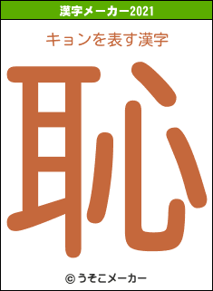 キョンの2021年の漢字メーカー結果