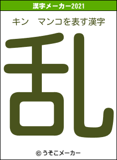 キン　マンコの2021年の漢字メーカー結果