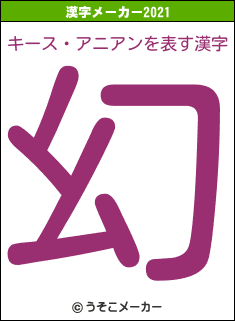 キース・アニアンの2021年の漢字メーカー結果