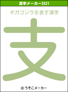 ギガゴジラの2021年の漢字メーカー結果