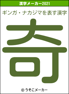 ギンガ・ナカジマの2021年の漢字メーカー結果