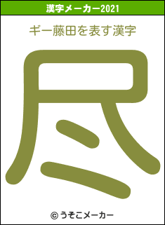ギー藤田の2021年の漢字メーカー結果