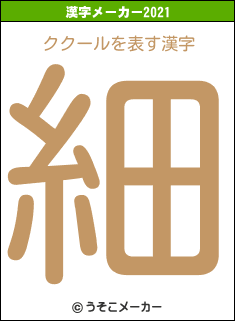 ククールの2021年の漢字メーカー結果