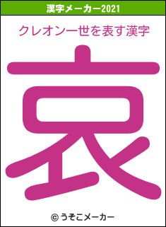クレオン一世の2021年の漢字メーカー結果