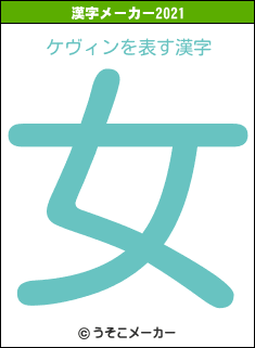 ケヴィンの2021年の漢字メーカー結果
